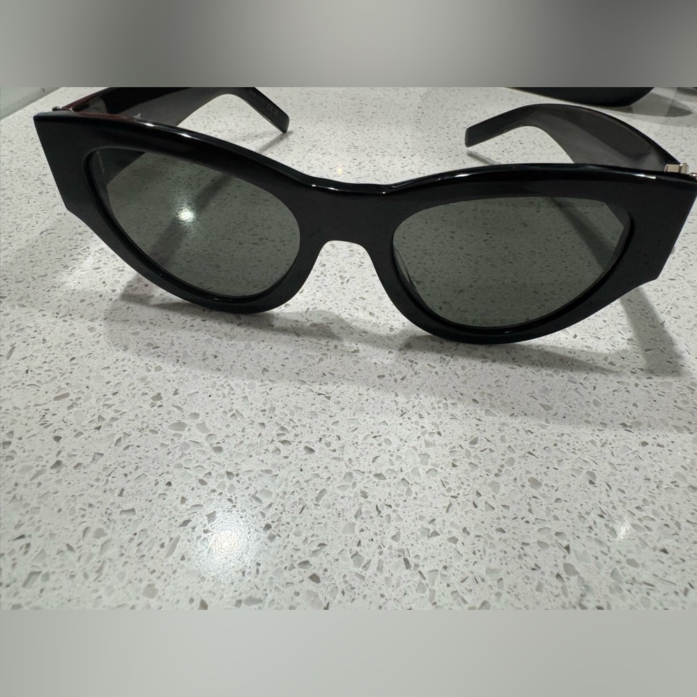 Saint Laurent Black and Gray Cat-Eye Sunglasses